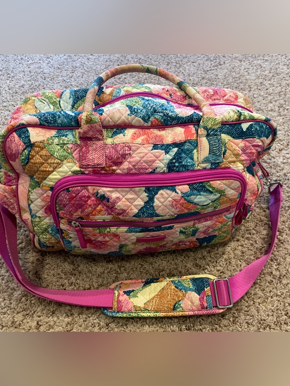 Vera Bradley Grand Weekender Duffel Bag Superbloom Quilted Travel Carry On 20"